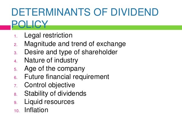 determinants of dividend decision role of dividend policy